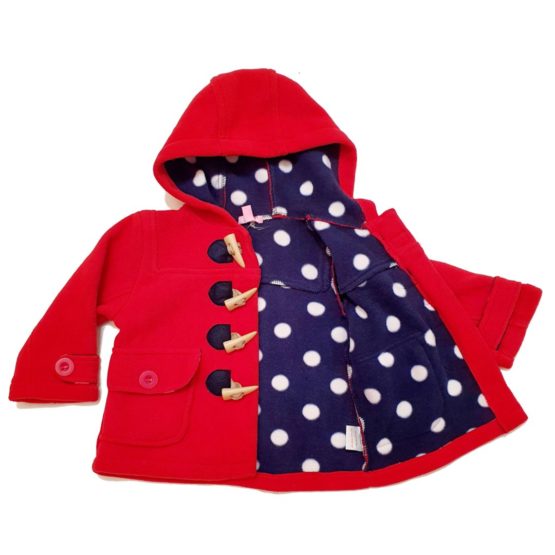 Soft fleece coat – red