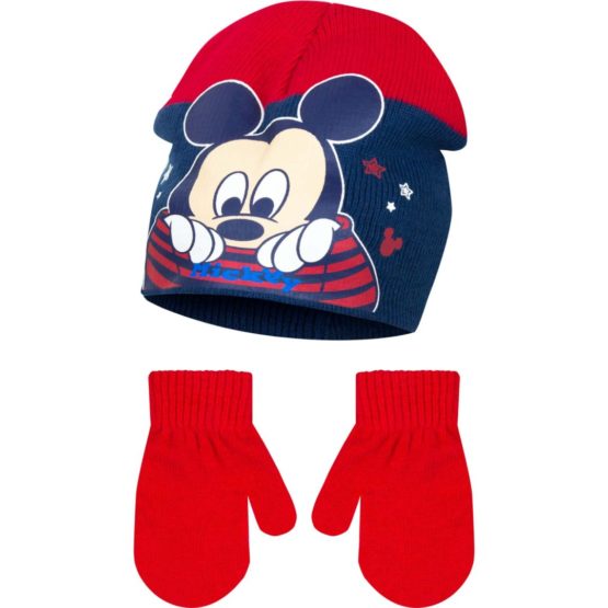 Mickey Baby Mütze mit Handschuhe – rot