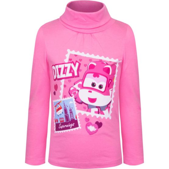 Super Wings longsleeve with collar – pink
