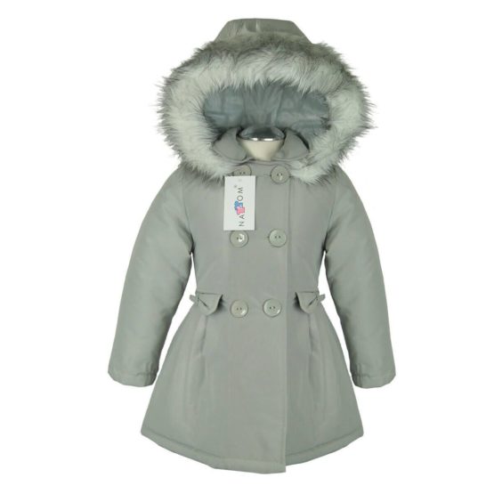 Autumn winter jacket with hood for girls – Nat & Tom – gray