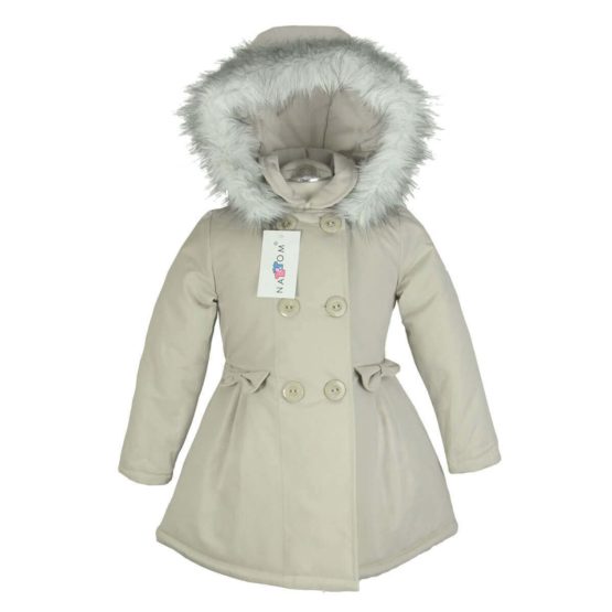 Autumn winter jacket with hood for girls – Nat & Tom – beige