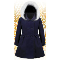 Autumn winter jacket with hood for girls – Nat & Tom – navy