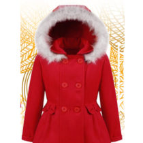 Autumn winter jacket with hood for girls – Nat & Tom – red