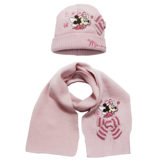 Hat with scarf for girls – Minnie Mouse